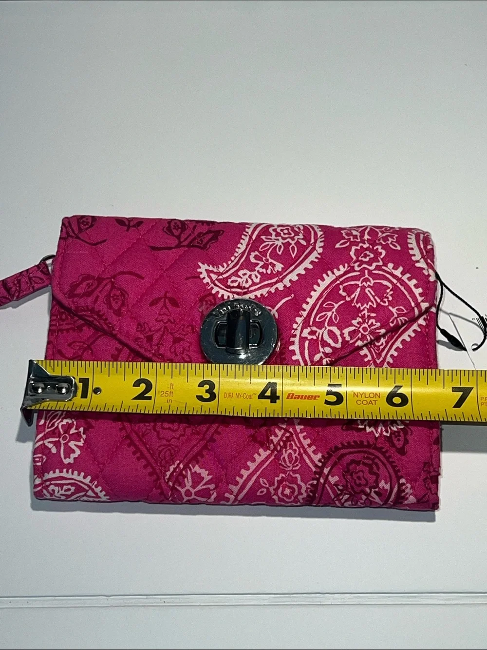 Vera Bradley Hot Pink Quilted Paisley Envelope Clutch